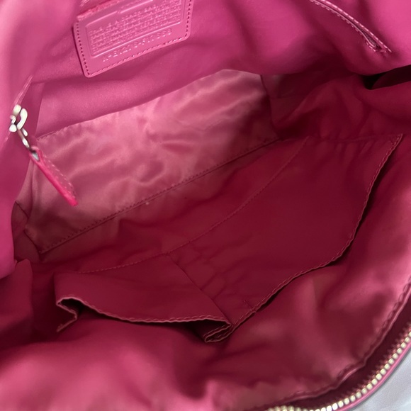Coach Pink Raspberry Quilted Tote Bag - Picture 11 of 13